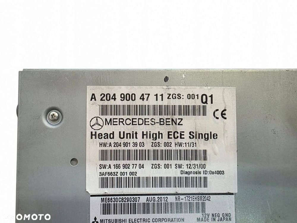 RADIO NAWIGACJA MERCEDES C-KLASA W204 LIFT E-KLASA C207 A2049004711 - 4