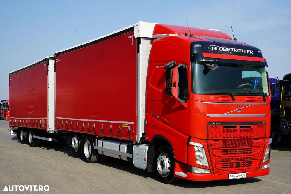 Volvo FH 460 / COMBINAȚIE TANDEM / 120 M3 / TRANSITION / I-SAVE / I-PARK COOL / DIRECȚIE CU RIDICARE AXLE / WIELTON / CORTINĂ ARMATĂ - 1