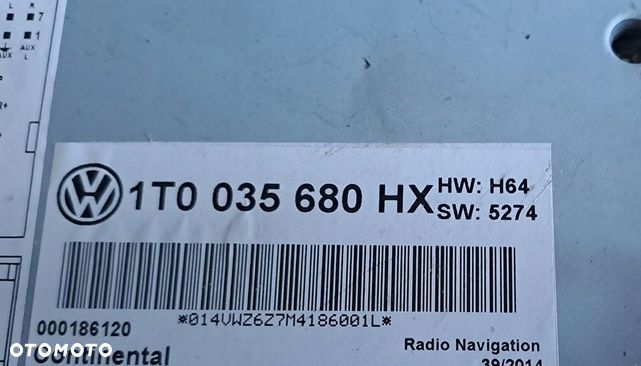 vw touran ii passat b7 10-15r radio nawigacja 1t0035680c - 3