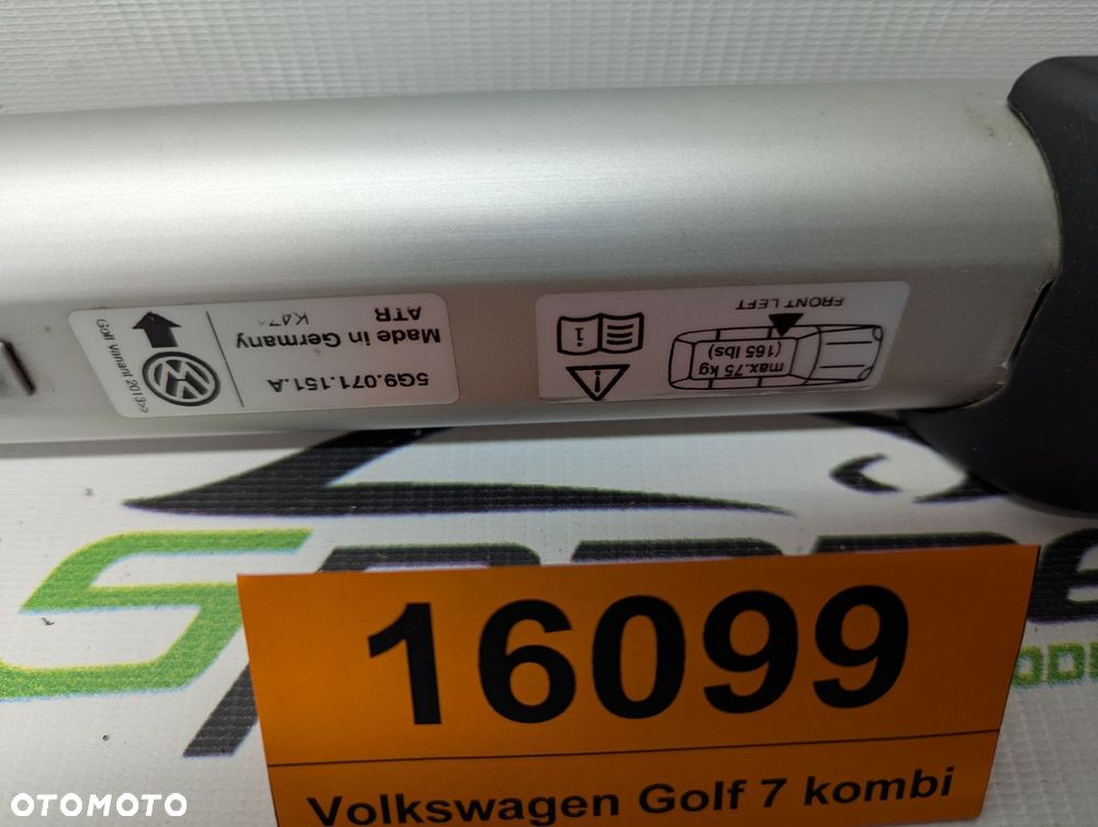 Bagażnik dachowy bazowy belki poprzeczki Volkswagen Golf 7 kombi - 7