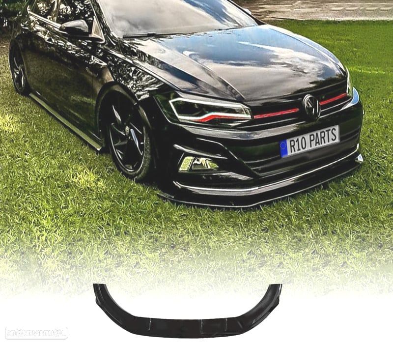 SPOILER LIP VOLKSWAGEN VW POLO 23- PRETO BRILHO - 1