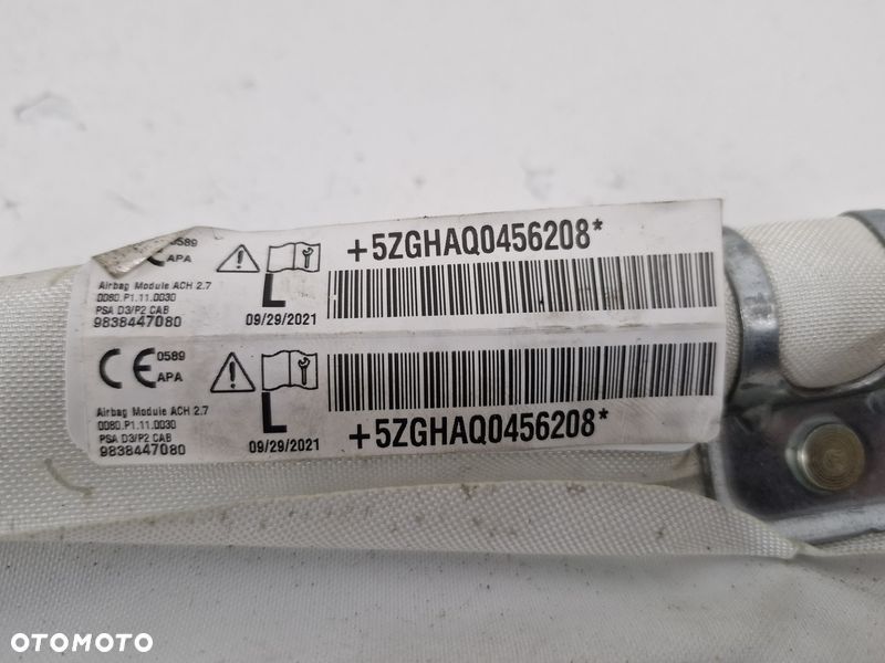 CITROEN DS3 CROSSBACK KURTYNA PODUSZKA POWIETRZNA AIRBAG LEWA 9838447080 - 3