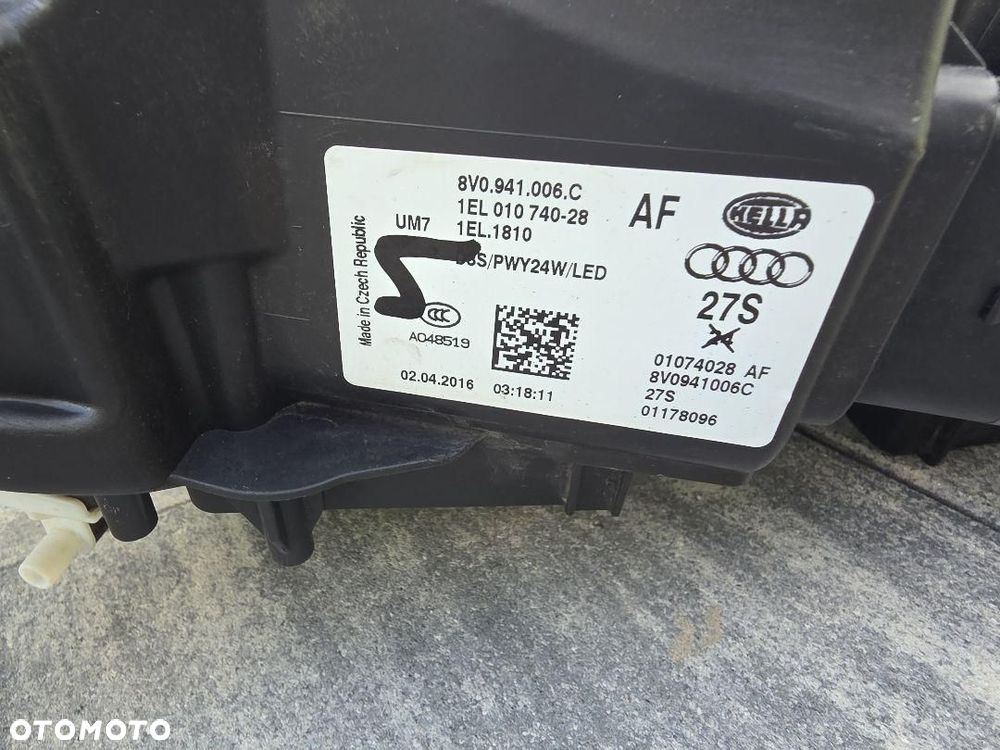 AUDI A3 S3 8V SEDAN CABRIO Lampy przód Bi-Xenon Led 8V0941005C 8V0941006C - 16