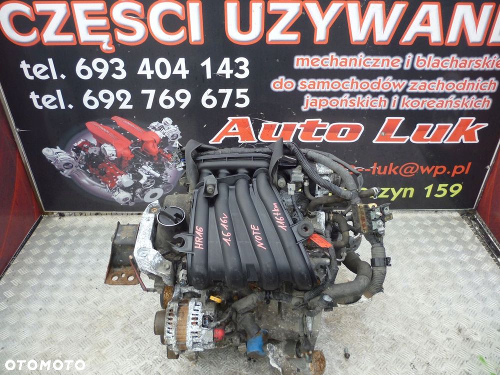 SILNIK NISSAN NOTE 1.6 16V HR16 116 TYS 4 WTRYSKI - 1