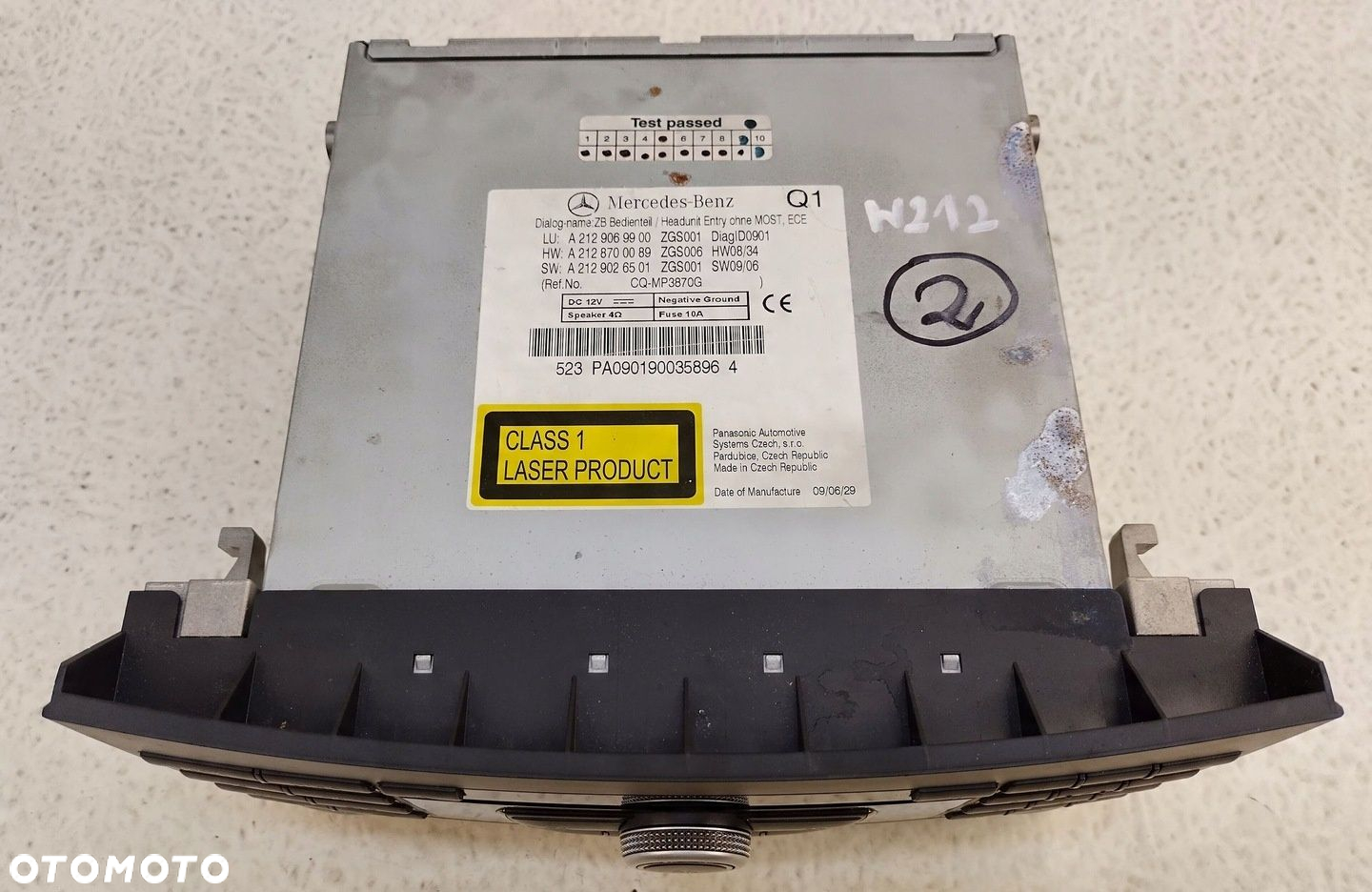 MERCEDES E W212 RADIO CD A2129069900 - 6