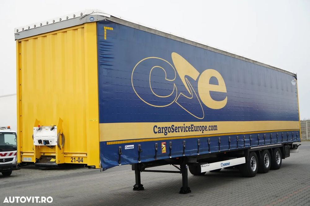 Krone CORTINĂ KRONE / MEGA / ACOPERIȘ RIDICAT / PLATFORMĂ JOSĂ / PRELATĂ ARMATĂ - 1