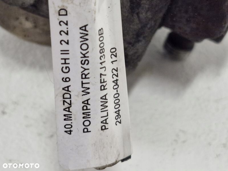 MAZDA 6 GH II 2 2.2 D POMPA WTRYSKOWA PALIWA RF7J13800B 294000-0422 - 5