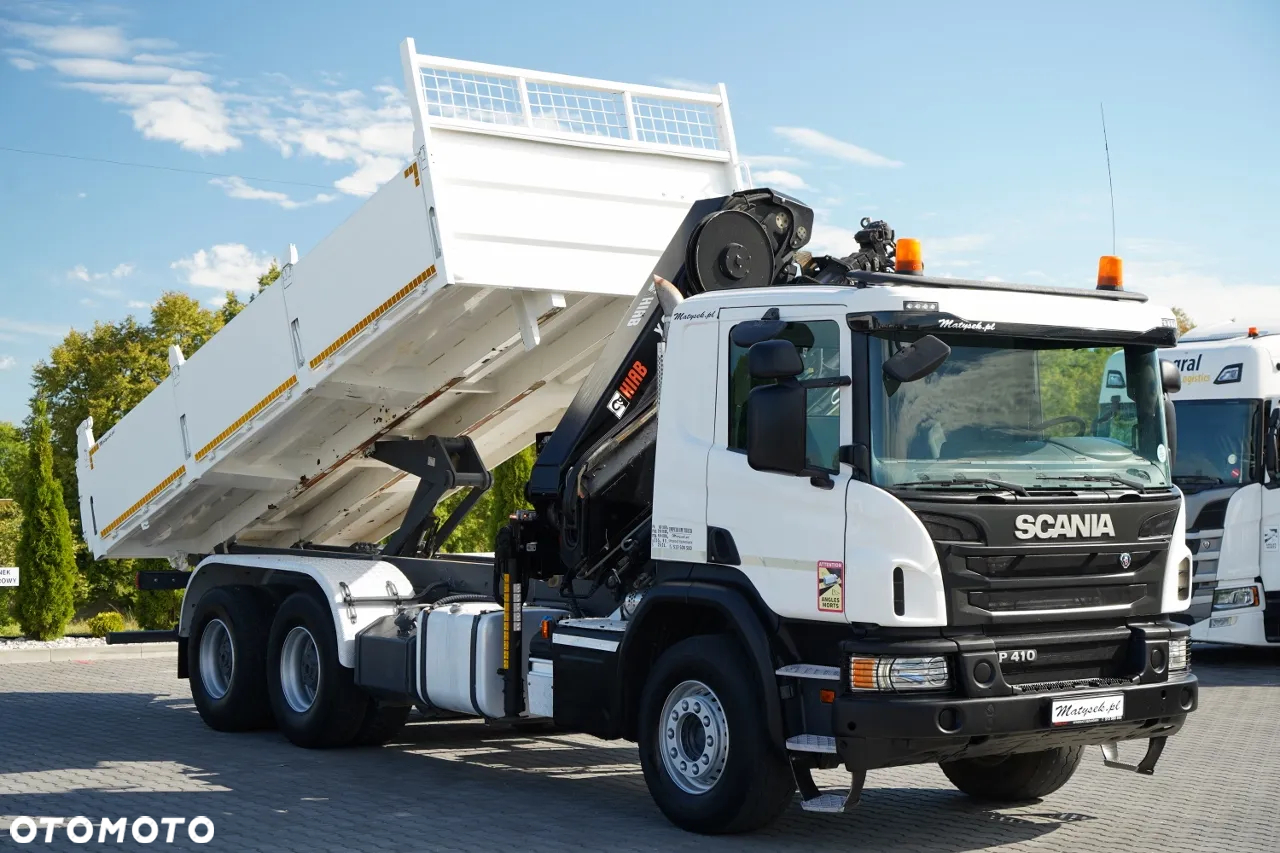 Scania P 410 / 6x4 / WYWROTKA - 6 M + HDS HIAB XS 211 / STEROWANIE RADIOWE / EURO 6 / ROTATOR / CHWYTAK - 4