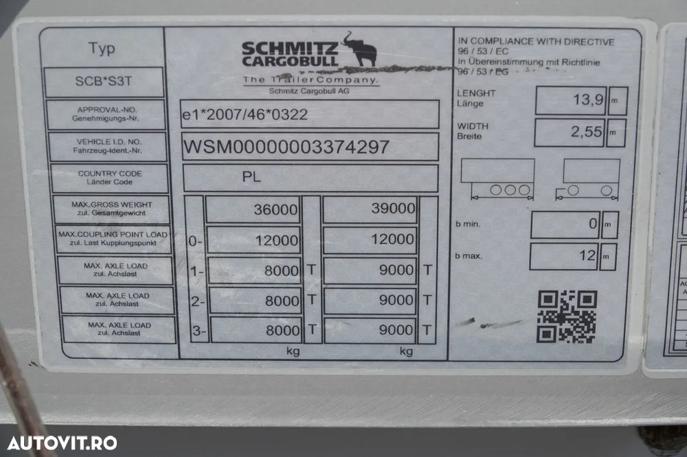 Schmitz Cargobull CORTINĂ VARIOS / ACOPERIȘ CULISANT / AXĂ CULISANTĂ / - 28