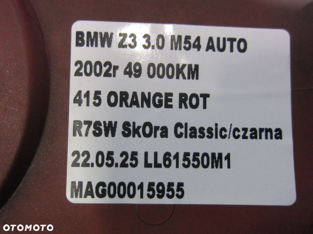 BMW Z3 E36 KRATKA WLOTU POWIETRZA MASKI LEWA LEWY PRZÓD 5113003143415 - 9