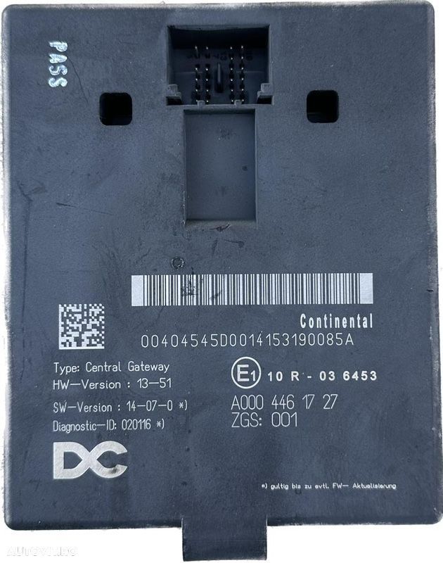 calculator central gateway mercedes actros mp4 a0004461627 - 1
