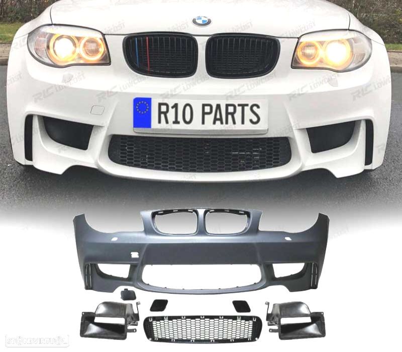 PARA-CHOQUES FRONTAL BMW E81 E87 E82 E88 06-10 LOOK 1M + TUBOS DE AR - 1