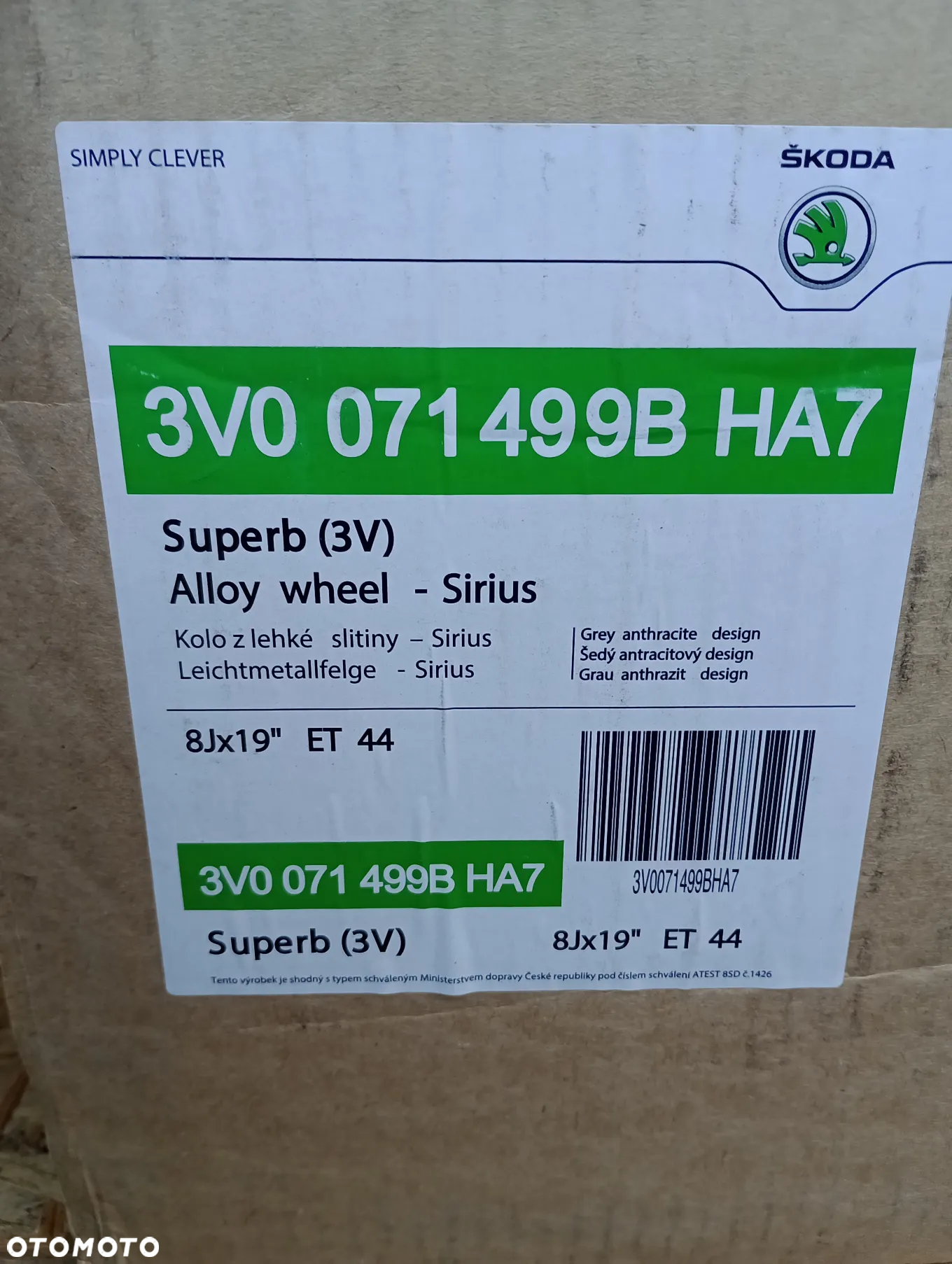 FELGI ALUMINIOWE ORG SKODA 5x112 R19 8J ET44 SKODA KAROQ KODIAQ OCTAVIA SUPERB YETI ENYAQ IV - 10