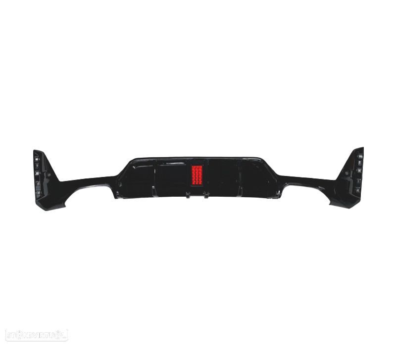 DIFUSOR BMW G20 LCI 23-25 LOOK M PRETO BRILHANTE + LUZ DE TRAVAGEM - 2