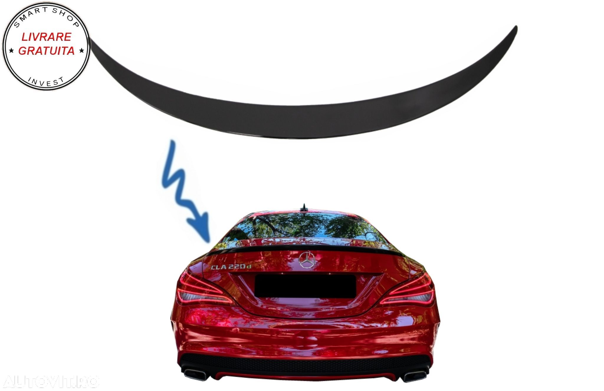 Eleron Portbagaj Mercedes CLA C117 W117 (2013-2018) Negru Lucios- livrare gratuita - 1