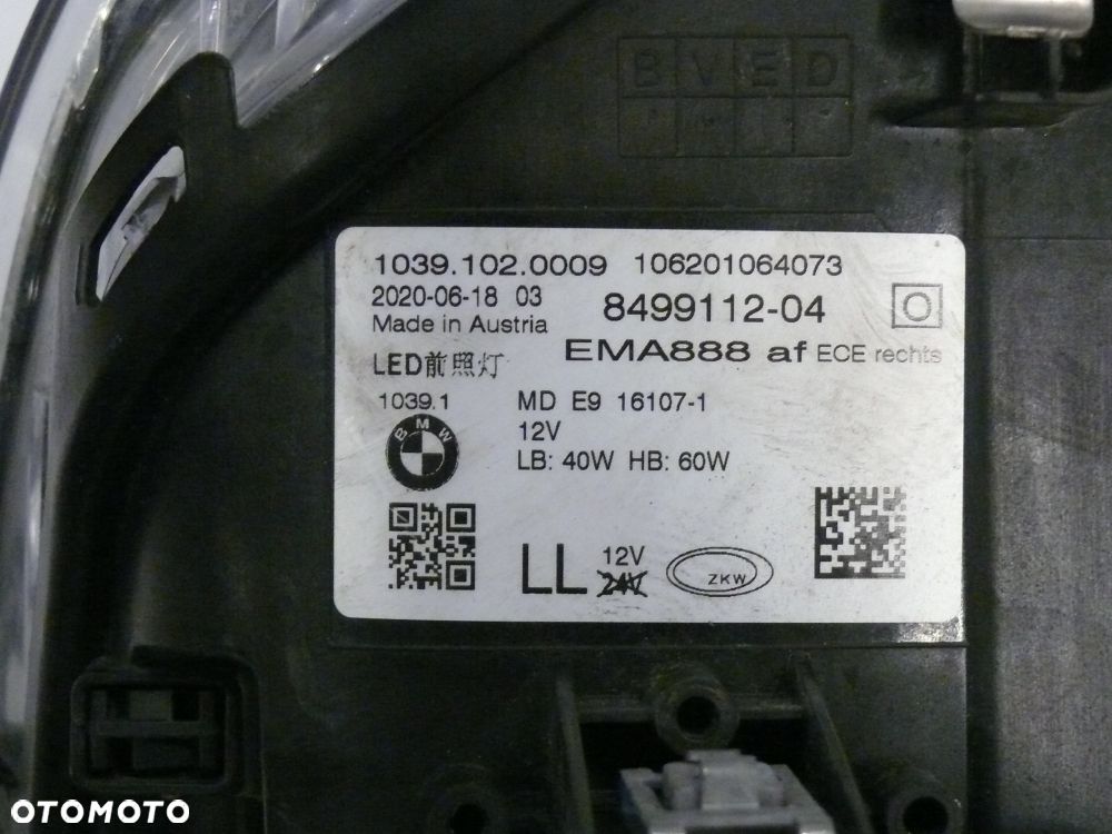 LAMPA PRZEDNIA PRAWA BMW 5 G30 G31 2017 2020 LED FULL EU - 5
