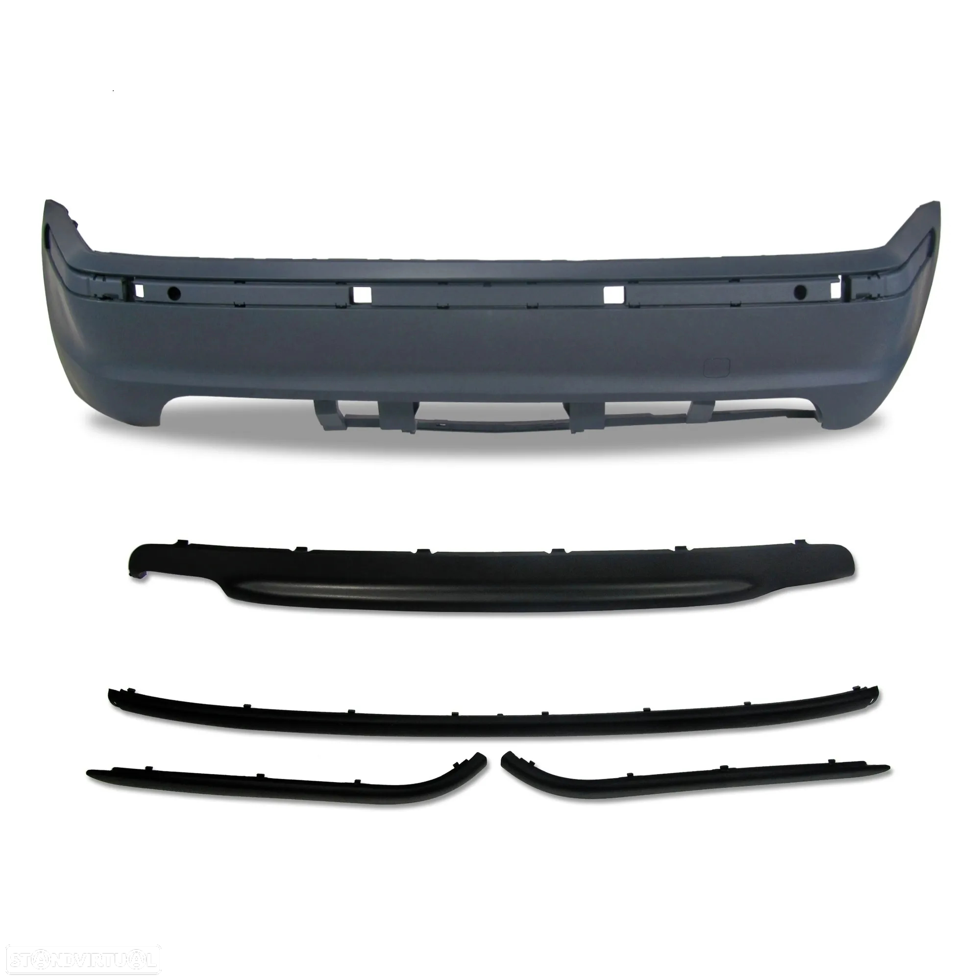 Para-choques traseiro BMW E46 98-2005 4 portas Pack M, com furação para sensores de estacionamento em plástico ABS - 2