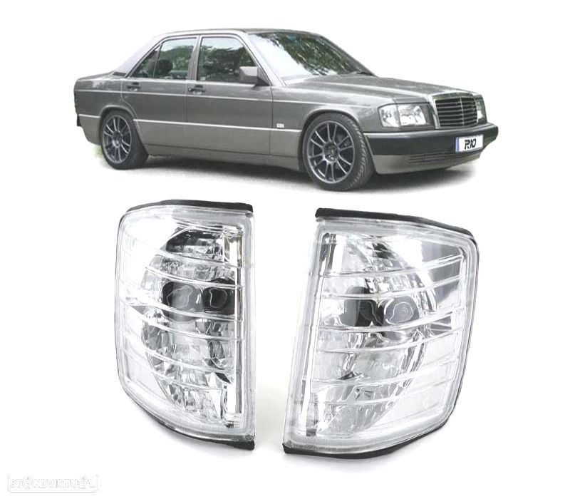 PISCAS FRONTAIS CRISTAL PARA MERCEDES W201 SERIES 190 82-93 CROMADOS - 1