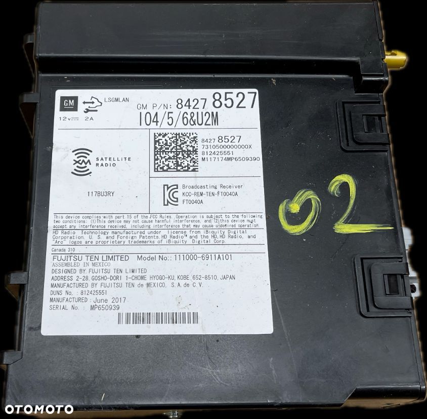 O2 CADILLAC ESCALADE IV 2014 - MODUŁ STEROWNIK RADIA 84278527 - 1