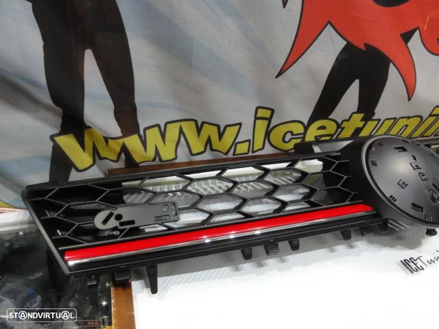 Grelha frontal com espaço para o símbolo VW golf 7 12-17 GTI LOOK em plástico abs - 2