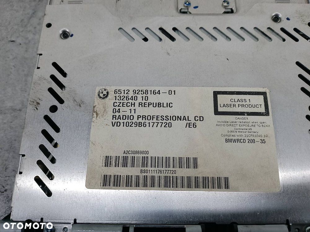 RADIO CD BMW E90 65129258164-01 13264010 A2C30869800 - 4