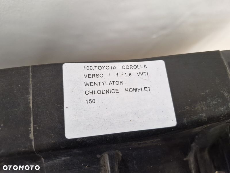 TOYOTA COROLLA VERSO 1 I 1.8 VVTI WENTYLATOR CHŁODNICA WODY KOMPLET - 9