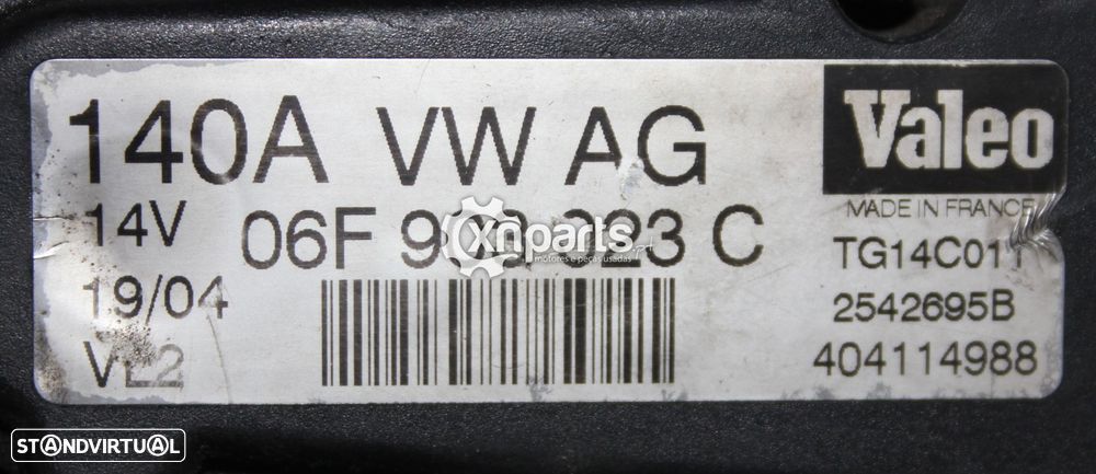 Alternador AUDI A3 2.0 TDI 8P 2003 - 2010 Usado - 3