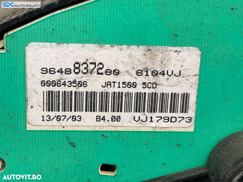 Ceas Ceasuri Cluster Instrumente Bord Peugeot 206 2.0 HDI 1998 - 2012 Cod 9648837280 [B2955] - 5