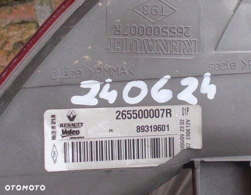 RENAULT MEGANE III 3 HB 5D 08- PRAWA TYLNA LAMPA ORYGINAŁ 265500007R - 8