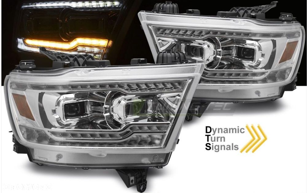 Reflektory Lampy kpl Full LED Soczewki Chrom Clear Dodge Ram V 5 1500 19-24 - 2