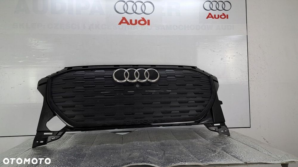 ZDERZAK GRILL AUDI Q4 89A BLACK LINE S-LINE 2020-2023 OE EMBLEMAT - 1