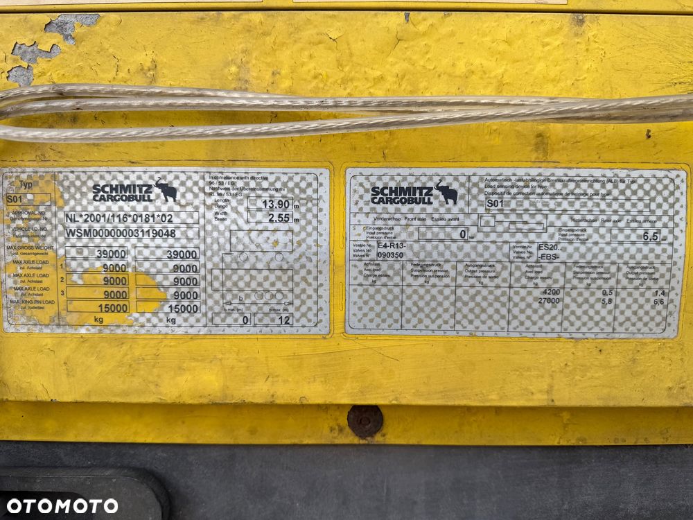 Schmitz Cargobull / STANDARD / OSIE SCHMITZ / PLANDEKA ANTYWŁAMANIOWA /  KOŁO ZAPASOWE / 2009 ROK !! - 24
