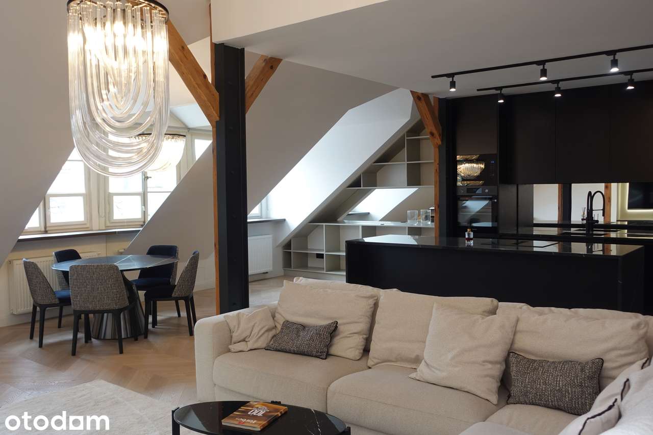 Dwupoziomowy penthouse z widokiem na serce miasta