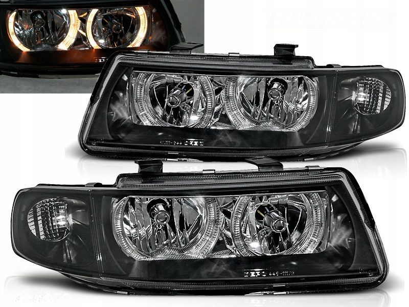 REFLEKTORY LAMPY kpl RINGI ANGEL EYES TUNING BLACK SEAT LEON I 1 TOLEDO 2 - 2