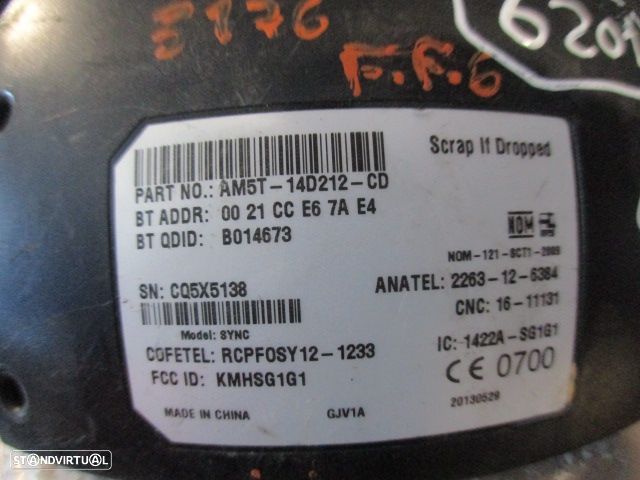 Modulo AM5T14D212CD 0021CCE67AE4 B014673 1422ASG1G1  FORD FIESTA 6 2013 1.0I 80CV 5P BRANCO Módulo Bluetooth - 3