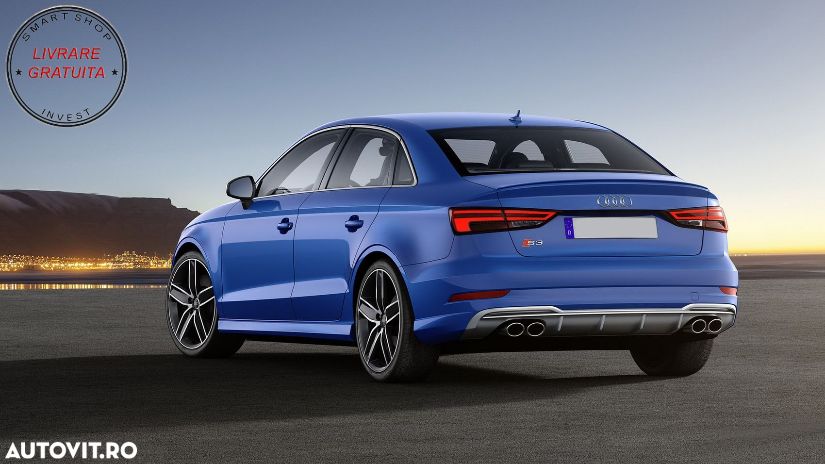 Difuzor Bara Spate Audi A3 8V Facelift Sedan Convertible (2016-2019) S3 Design Bar- livrare gratuita - 9