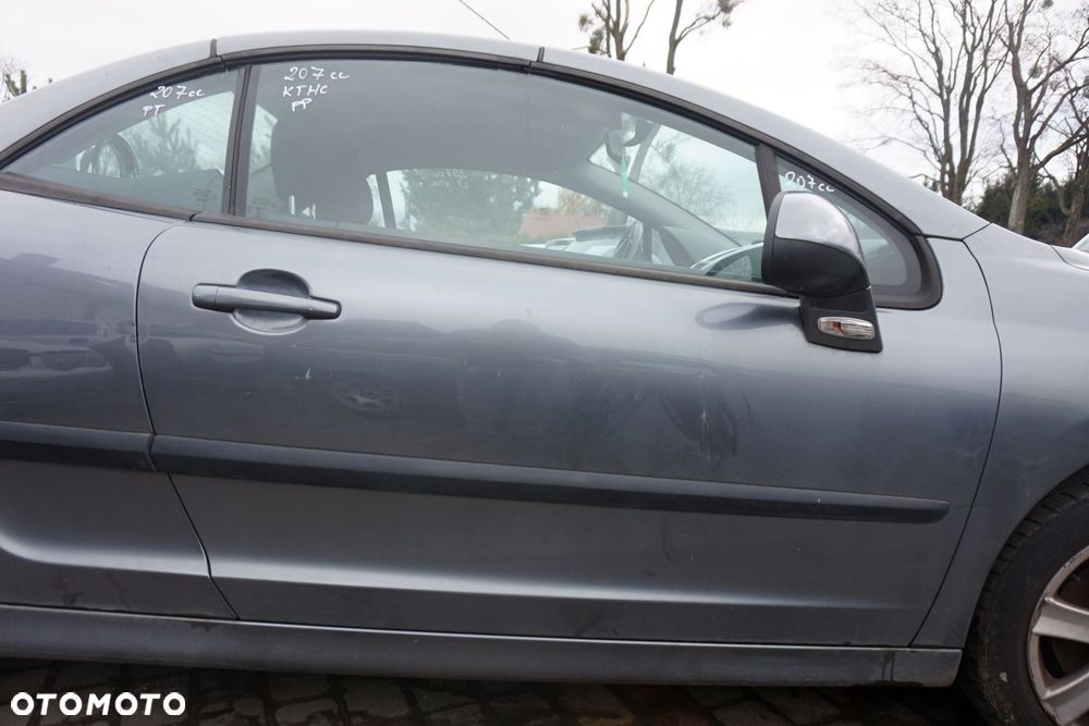 DRZWI PRZEDNIE PRAWE 207 CC CABRIO KTHC  SZARY PEUGEOT 2007-2009 - 1