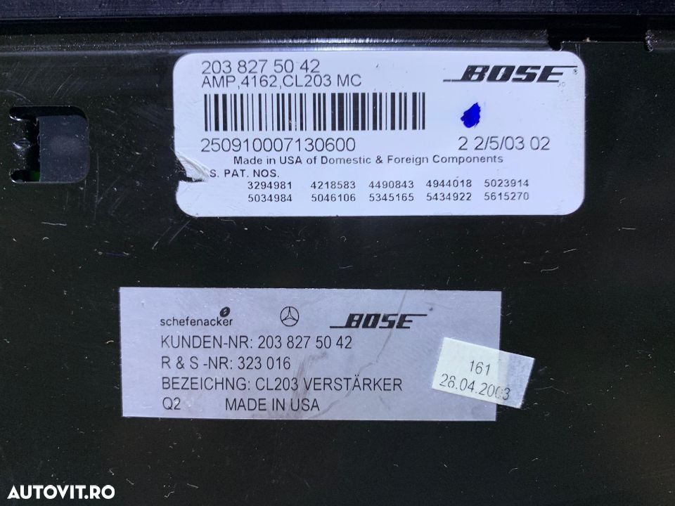 Amplificator Audio Bose Mercedes Clasa C W203 2002 - 2005 Cod Piesa : 2038275042 - 4