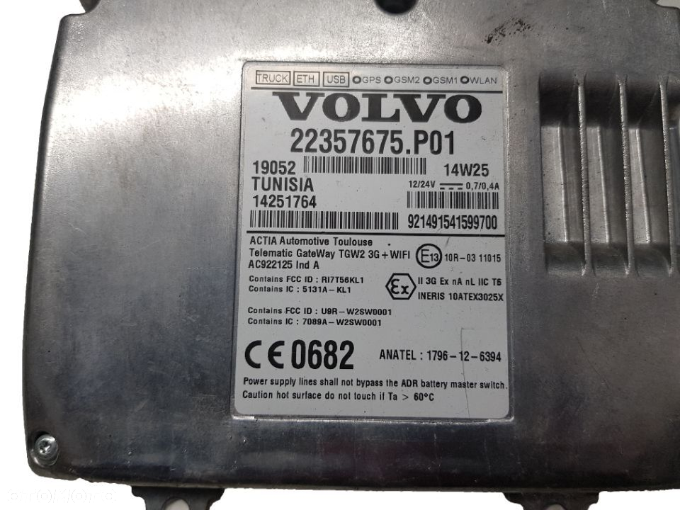 STEROWNIK MODUŁ GPS GSM WLAN VOLVO FH 4 FM 19052 22357675.P01 - 2