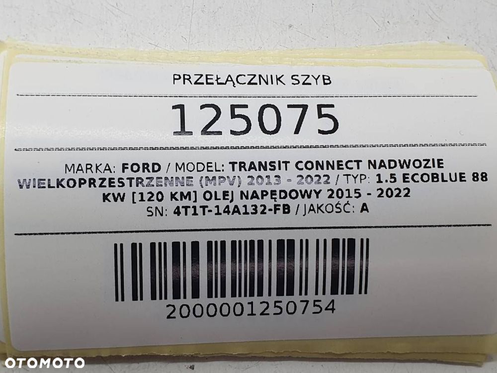 PRZEŁĄCZNIK PANEL SZYB PRZÓD LEWY FORD TRANSIC CONNECT MK2 DT1T-14A132-FB - 6