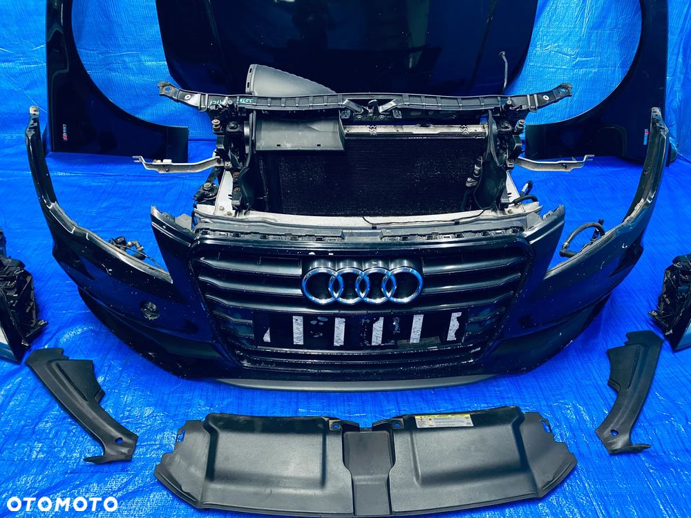 PRZÓD KOMPLETNY AUDI A7 C7 4G S-LINE 3.0 TDI CZARNY LY9B MASKA ZDERZAK BŁOTNIKI LAMPY BI XENON LED PAS PRZEDNI CHŁODNICE KOMPLET LAKIER LY9B ORYGINAŁ - 3