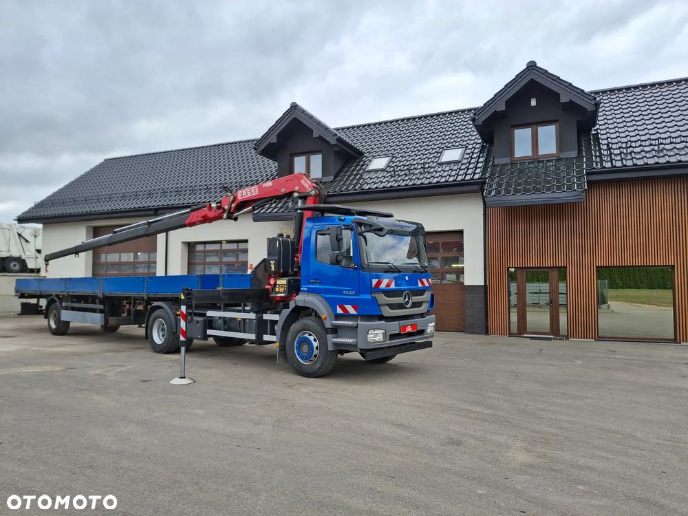 Mercedes-Benz Axor 1933 HDS FASSI F135 17 Metrów Wysięgu Żuraw Skrzynia Siodło Zawieszenie Resor 2010r Przyczepa Łączna Długość Ładunku 11 Metrów Transport Ładunków Dłużycowych Do Zbrojenia Do Budowlanki - 8