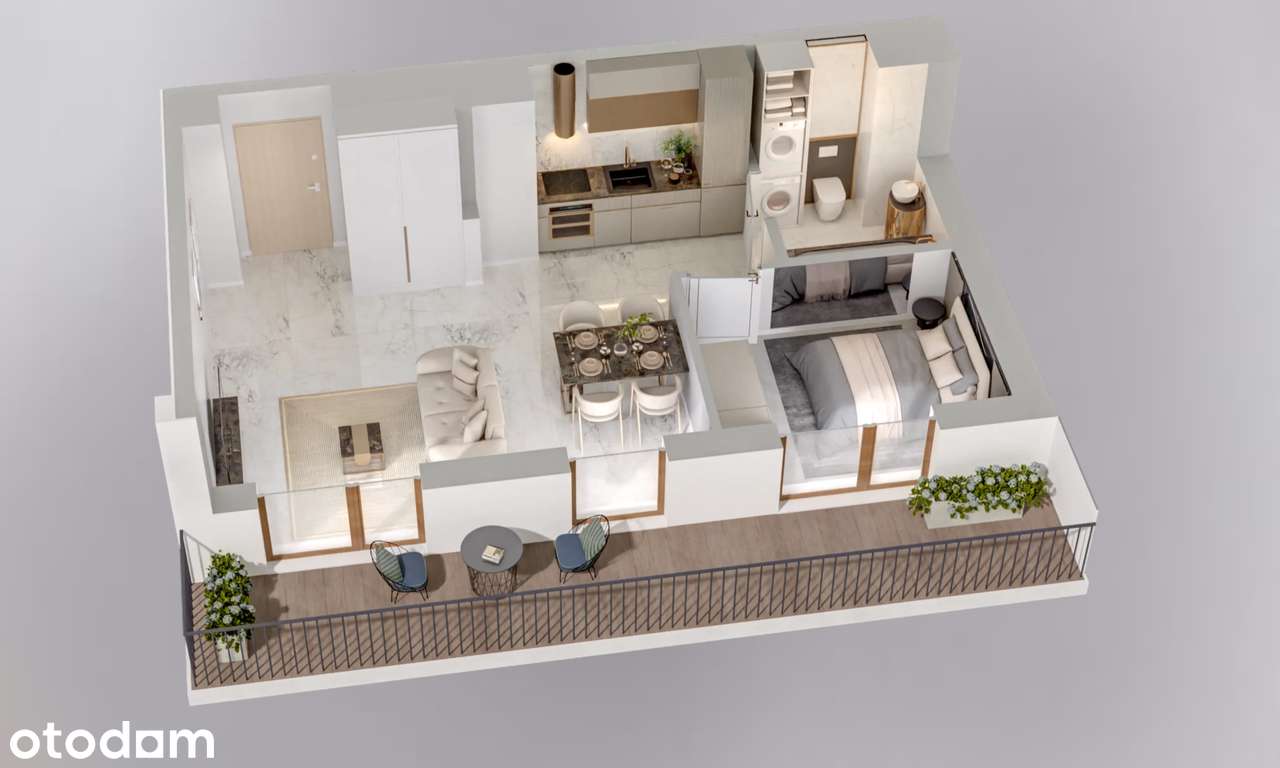 [M5.84] APARTAMENT 43,39 m2 - 2 POK + TARAS 13,56m2