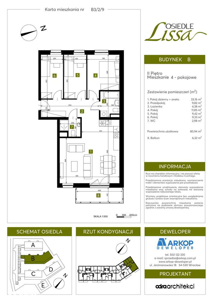 4-pokojowe mieszkanie 80m2 + balkon - Pełny obrazek: 2/13