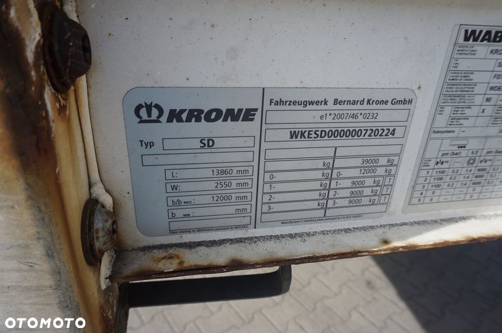 Krone FIRANA PÓŁMEGA 385/55 R 22,5 OŚ PODNOSZONA DACH PODNOSZONY * 2016 * - 12