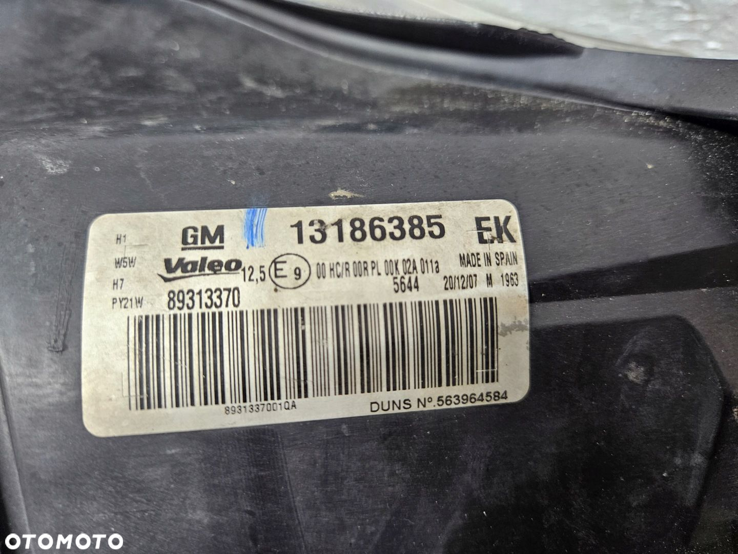 LAMPA LEWA REFLEKTOR LEWY SOCZEWKA OPEL CORSA D 13186385 ORYG. EU - 8