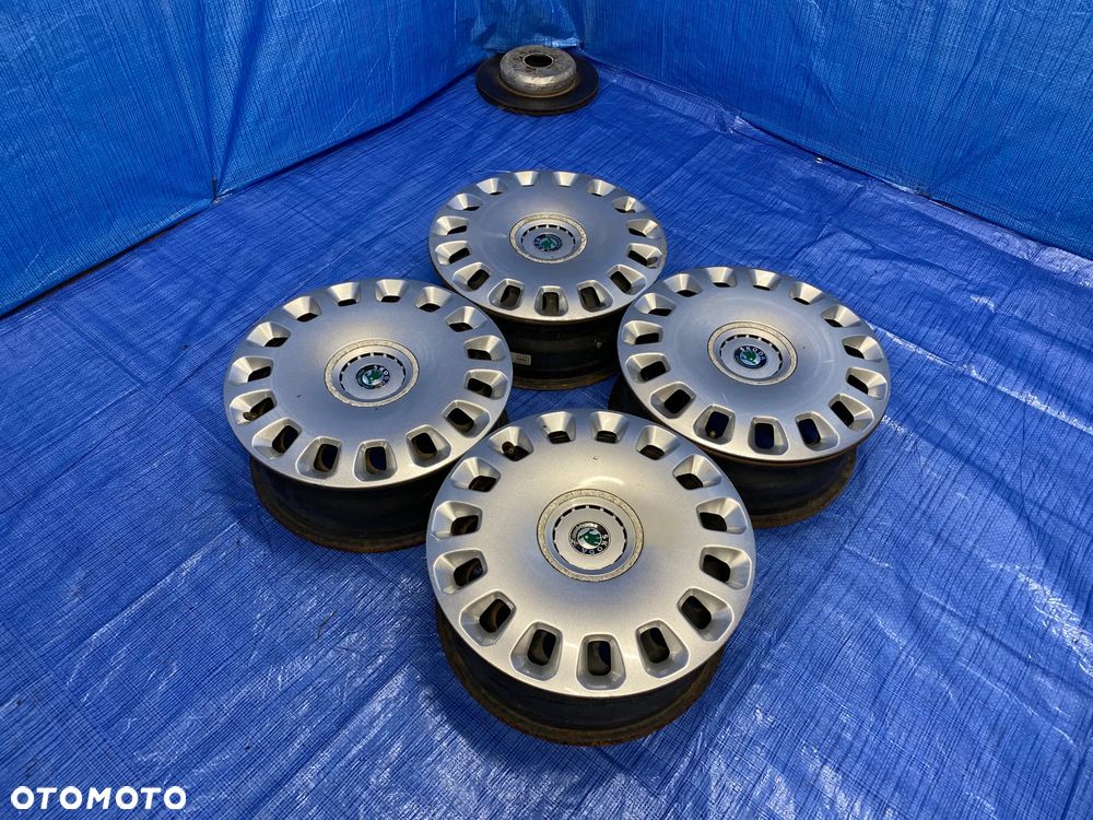 KOŁA KOŁO FELGA STALOWE 6J 16" 5X112; 57,1mm ET50 KOMPLET ; KOŁPAKI OE AD516012 SKODA FABIA SUPERB YETI OCTAVIA SEAT VW AUDI ITP. - 8