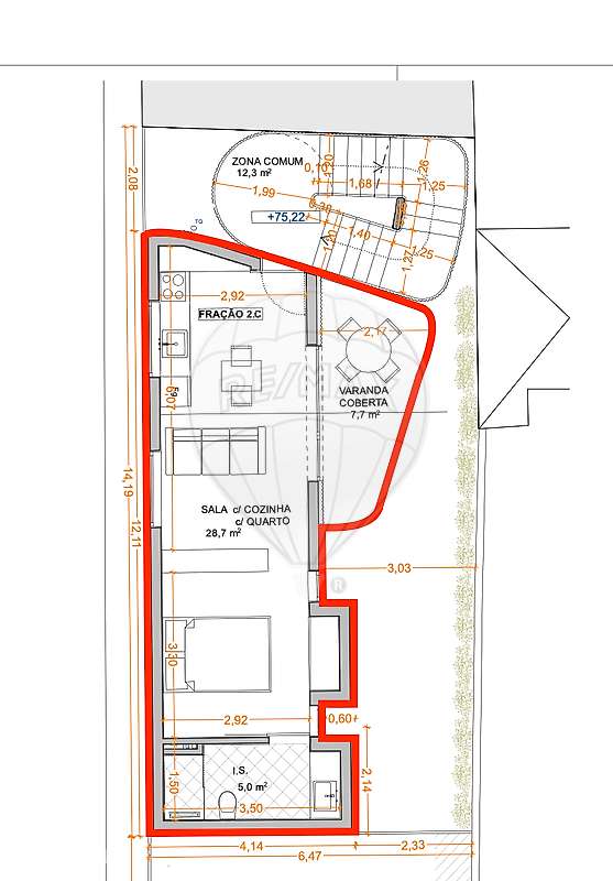 Apartamento T0 para venda - Grande imagem: 4/5
