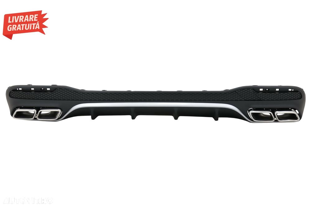 Difuzor Bara Spate cu Ornamente Evacuare Mercedes GLE W166 SUV Sport Line (2015-20- livrare gratuita - 1