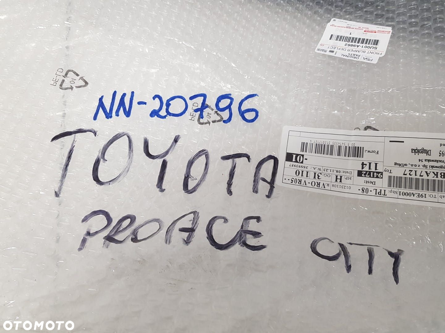 NOWA PŁYTA OSŁONA POD ZDERZAK TOYOTA PROACE CITY  19-24r PRZEDNIA SU001-A9862 PRÓD SU001A9862 - 7